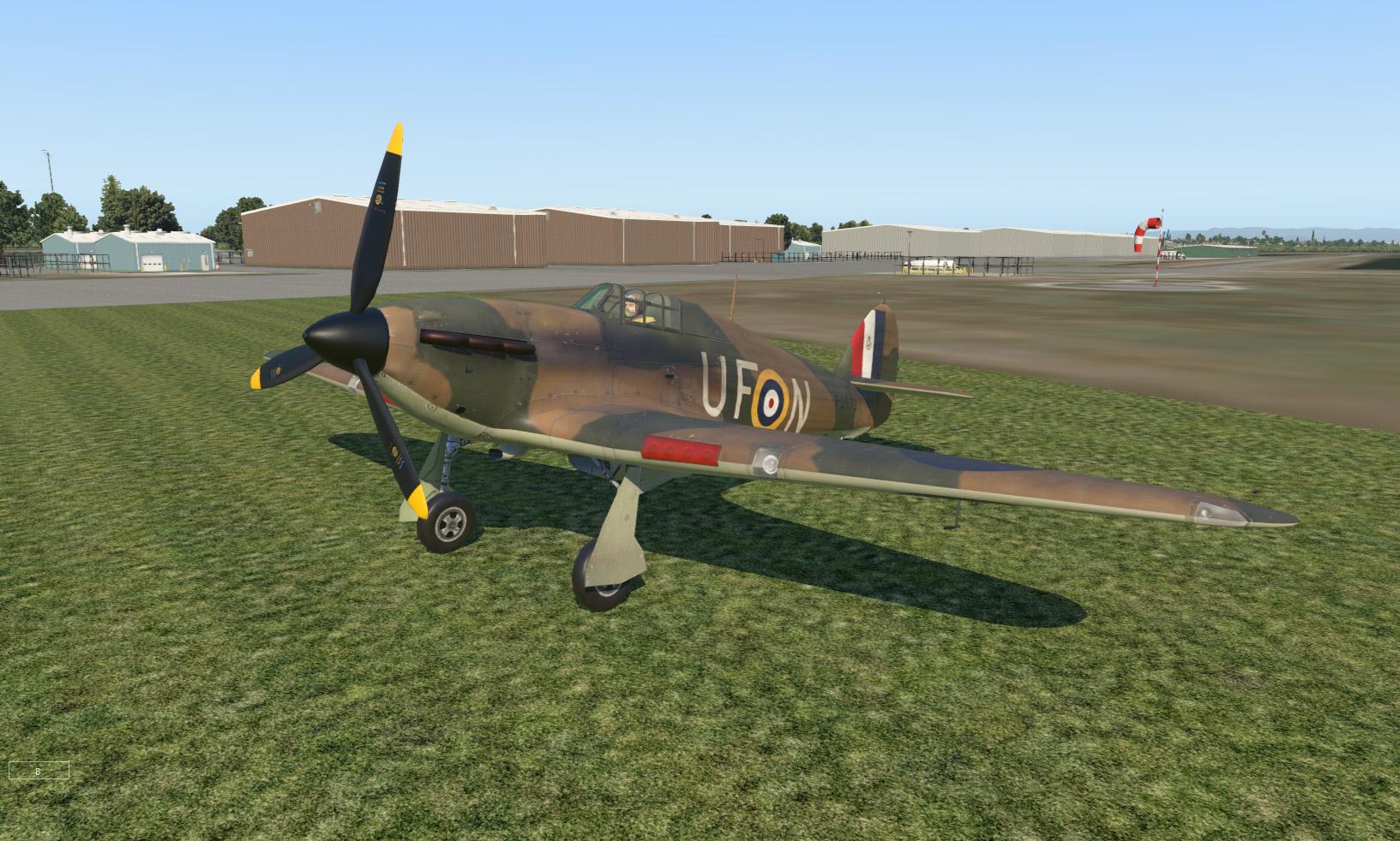 X Plane 11 Freeware Hurricane fighter parked