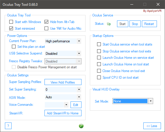 Oculus tray tool