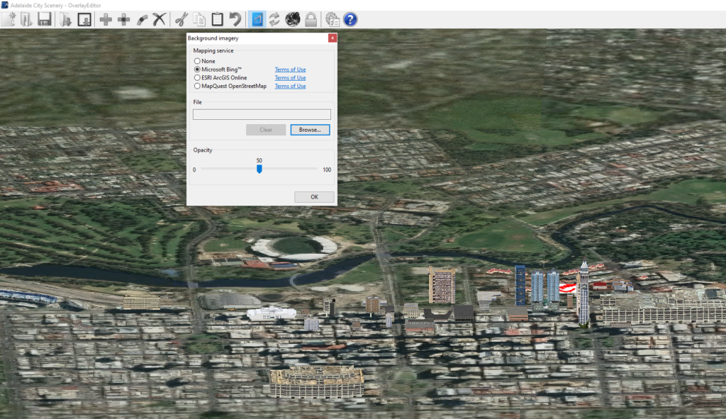 Select ORTHO from BING to get background picture