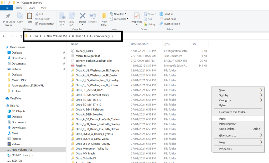 Copy Vancouver freeware scenery into Custom Scenery folder