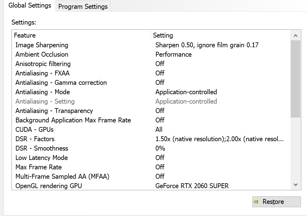 Nvidia Control Panel Settings 1