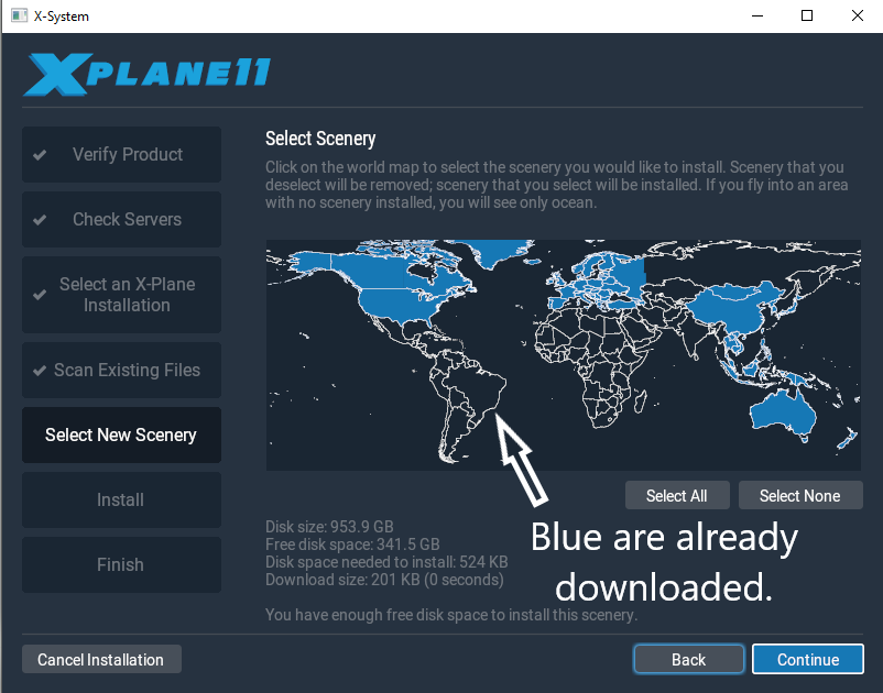 X Plane 11 Add or Remove Scenery Option 4 Select new scenery