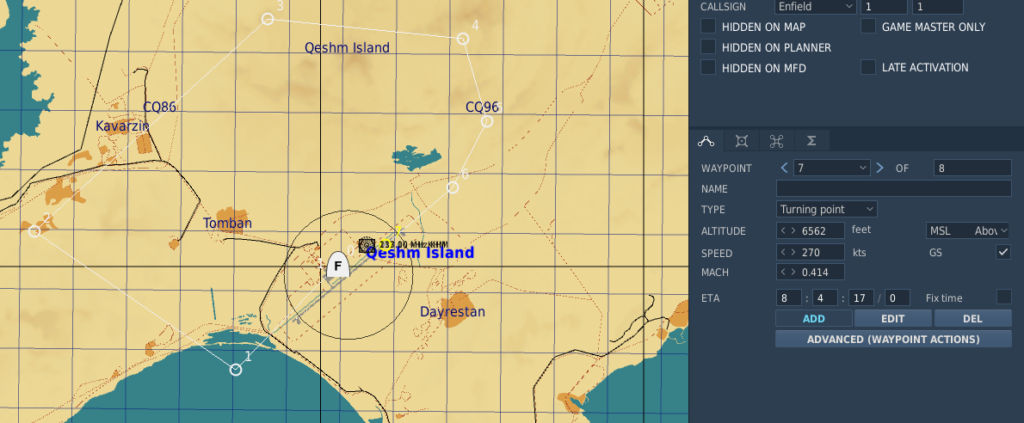 DCS mission editor Flight Plan Circuit