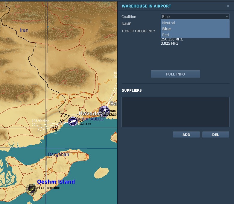 DCS mission editor Select a side