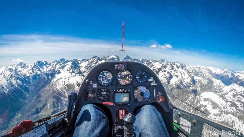 Glider in the Alps Cockpit View